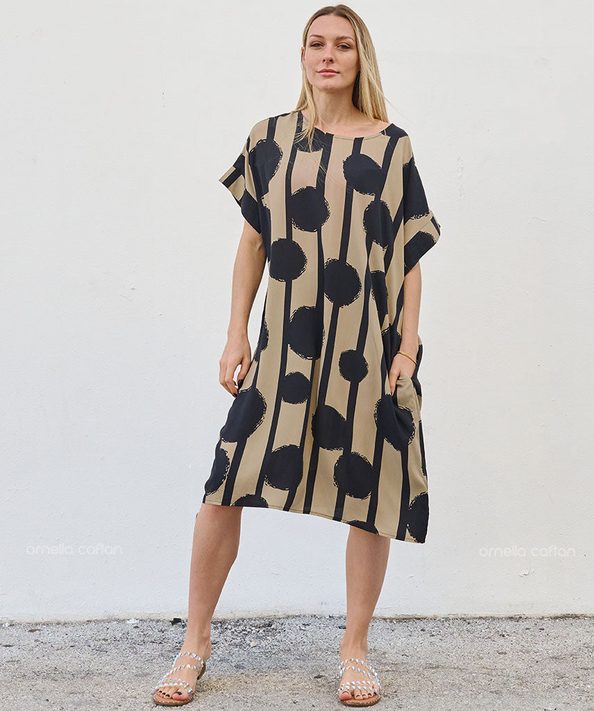 Casual, Abito Corto con Tasche – Ornella Caftan™