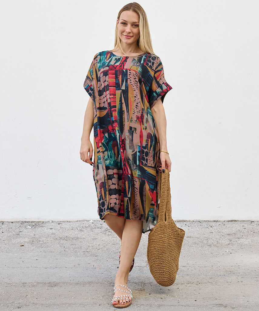 Casual, Abito Corto con Tasche – Ornella Caftan™