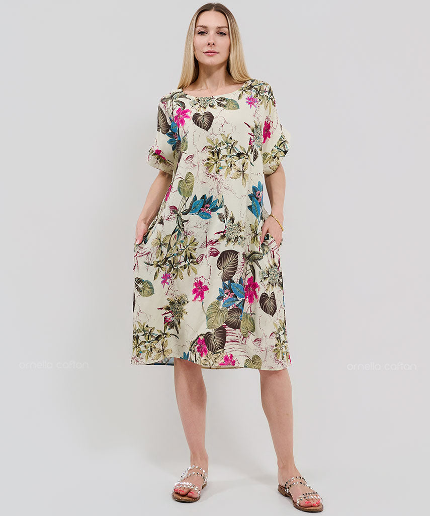 Casual, Abito Corto con Tasche – Ornella Caftan™