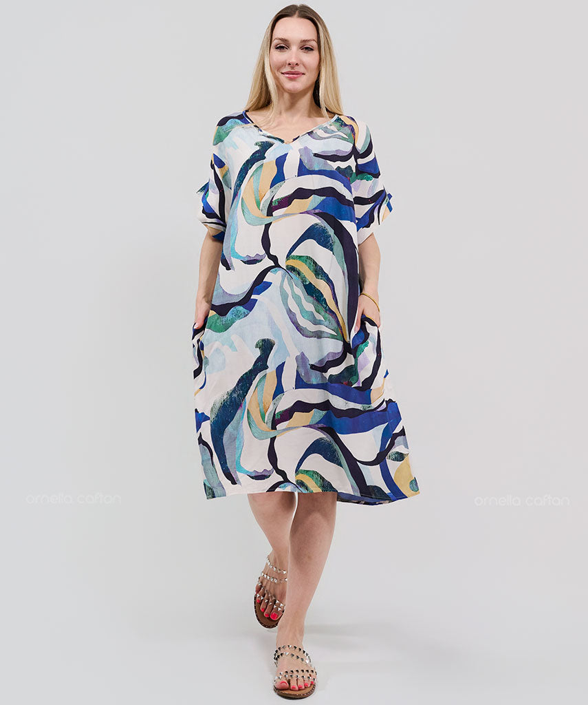 Casual, Abito Corto con Tasche – Ornella Caftan™
