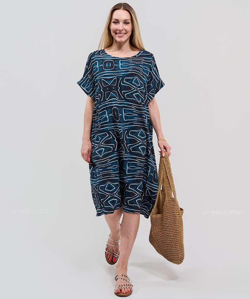 Casual, Abito Corto con Tasche – Ornella Caftan™