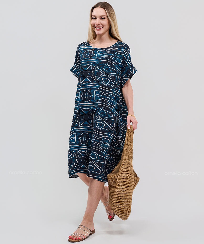 Casual, Abito Corto con Tasche – Ornella Caftan™