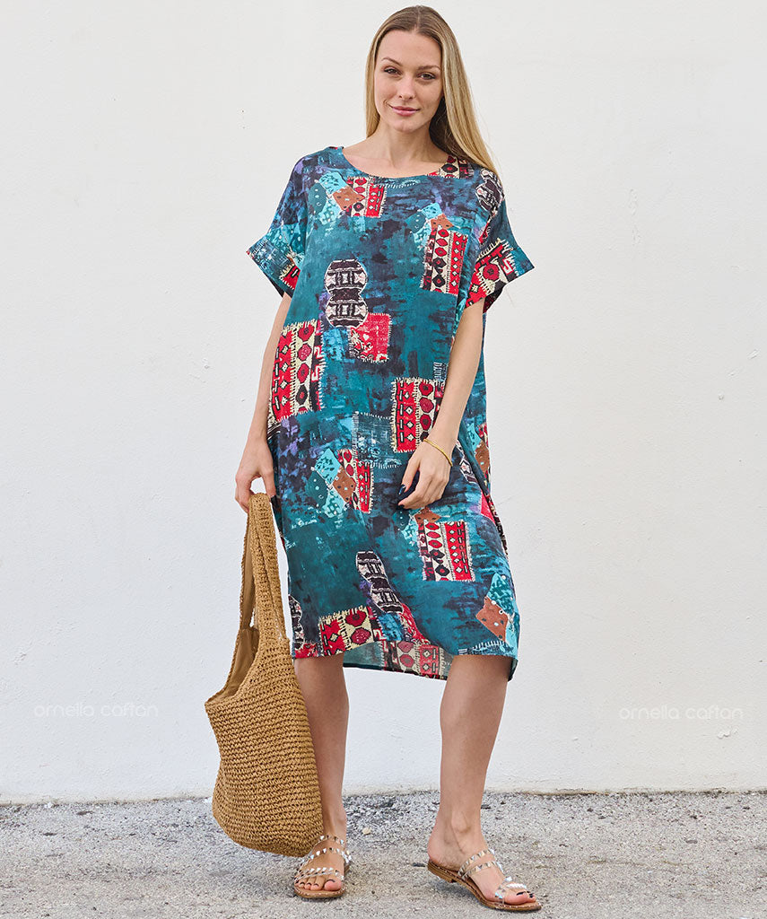 Casual, Abito Corto con Tasche – Ornella Caftan™