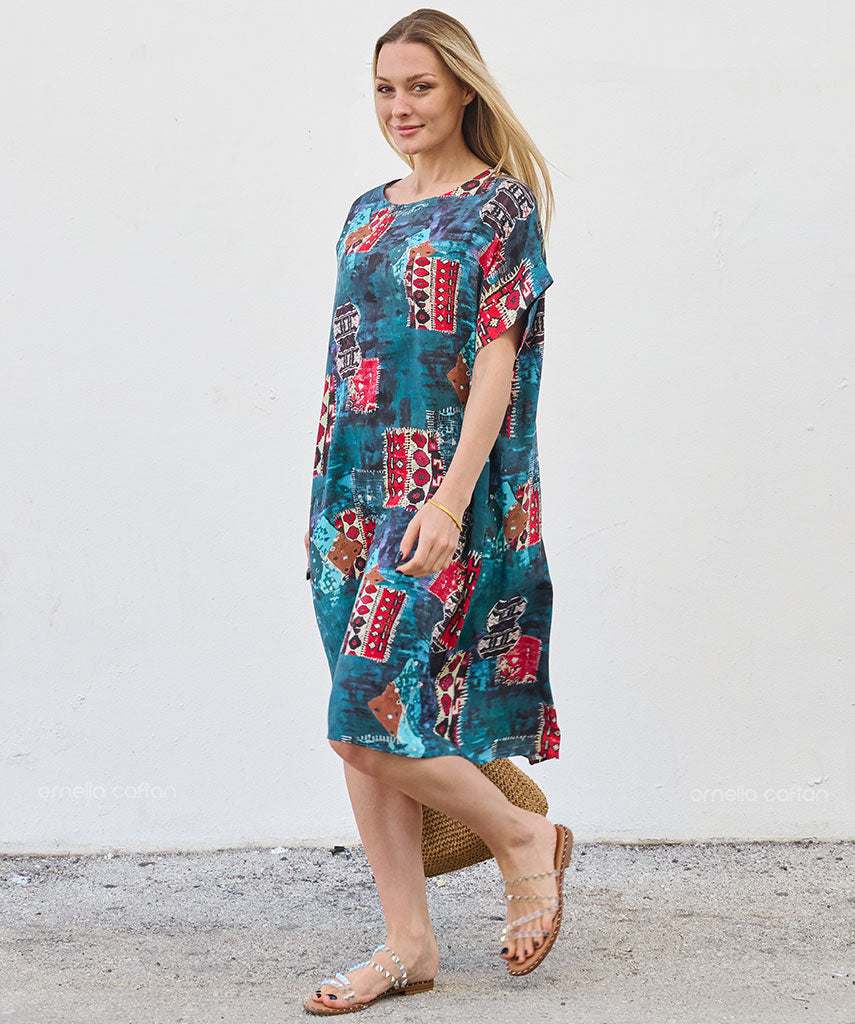 Casual, Abito Corto con Tasche – Ornella Caftan™