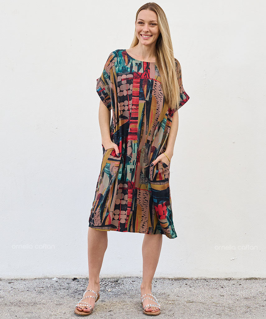 Casual, Abito Corto con Tasche – Ornella Caftan™