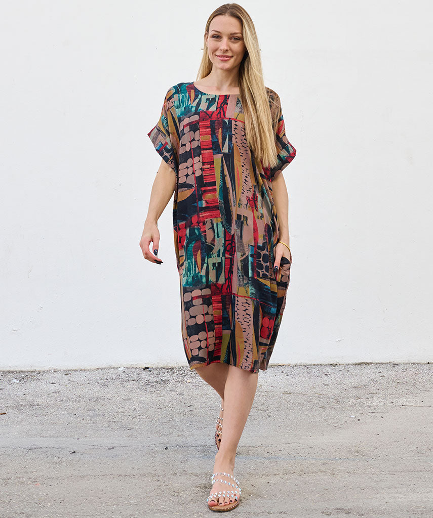 Casual, Abito Corto con Tasche – Ornella Caftan™