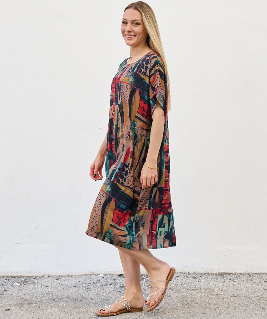 Casual, Abito Corto con Tasche – Ornella Caftan™