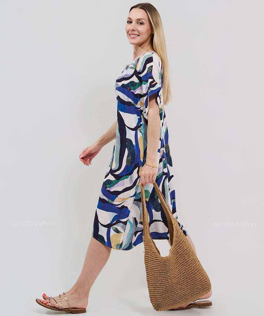 Casual, Abito Corto con Tasche – Ornella Caftan™