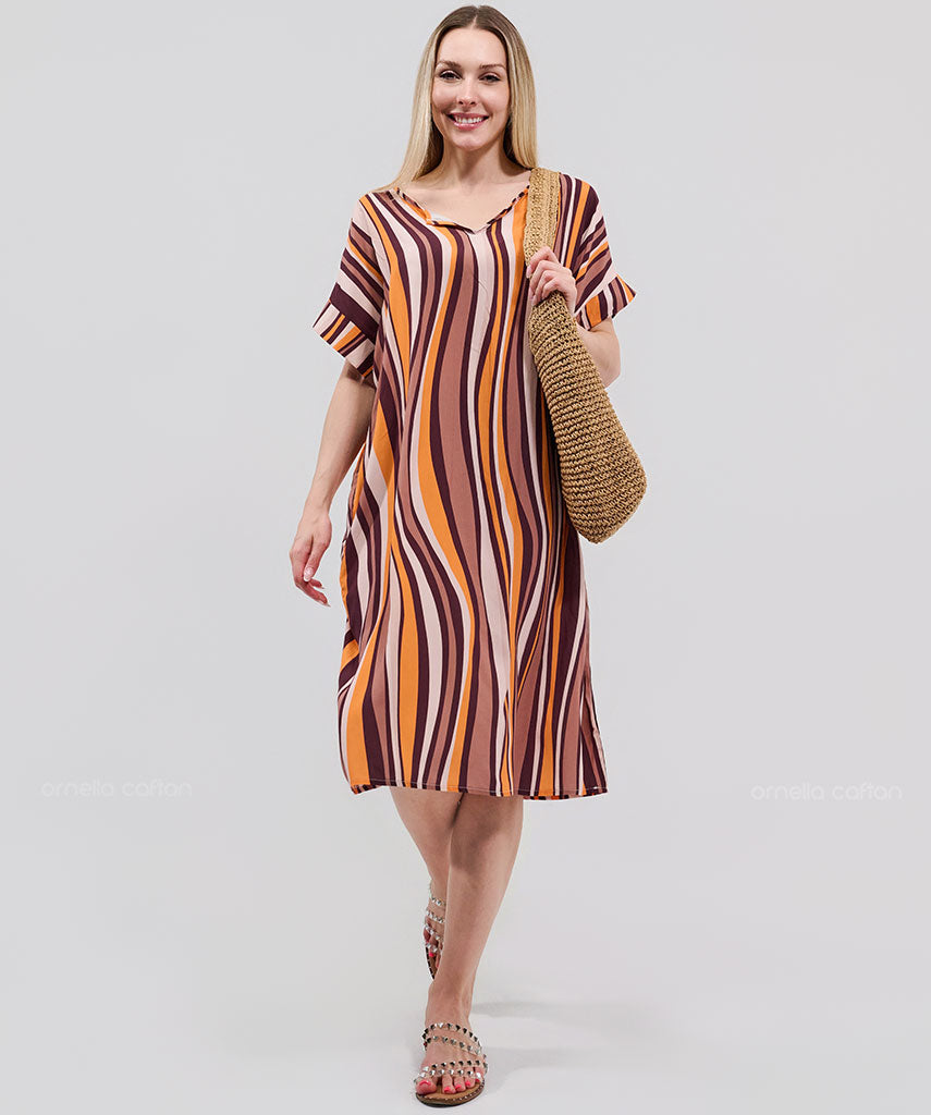 Casual, Abito Corto con Tasche – Ornella Caftan™
