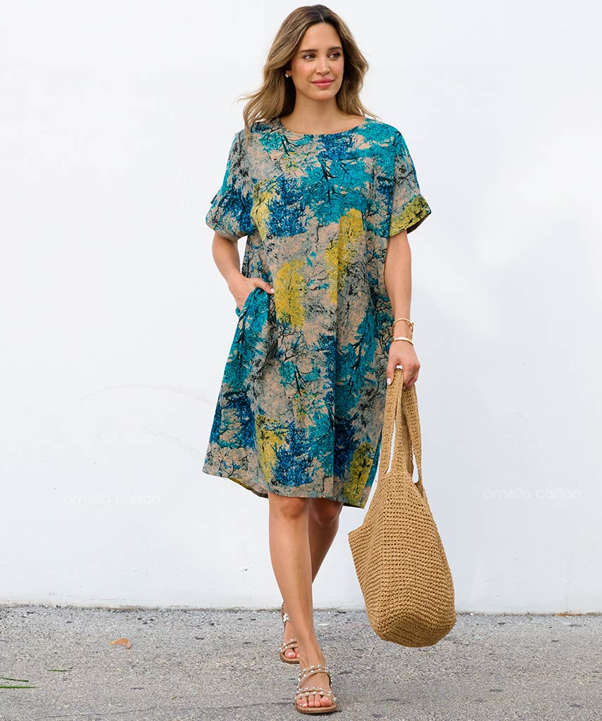 Casual, Abito Corto con Tasche – Ornella Caftan™