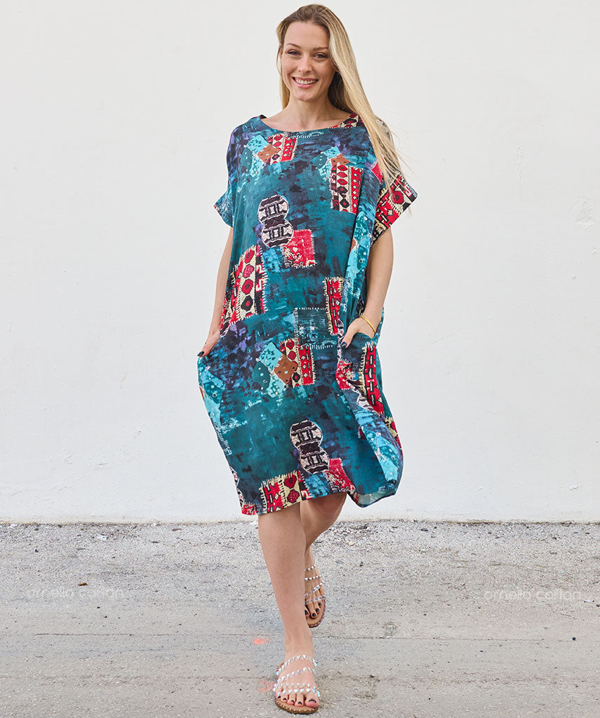 Casual, Abito Corto con Tasche – Ornella Caftan™