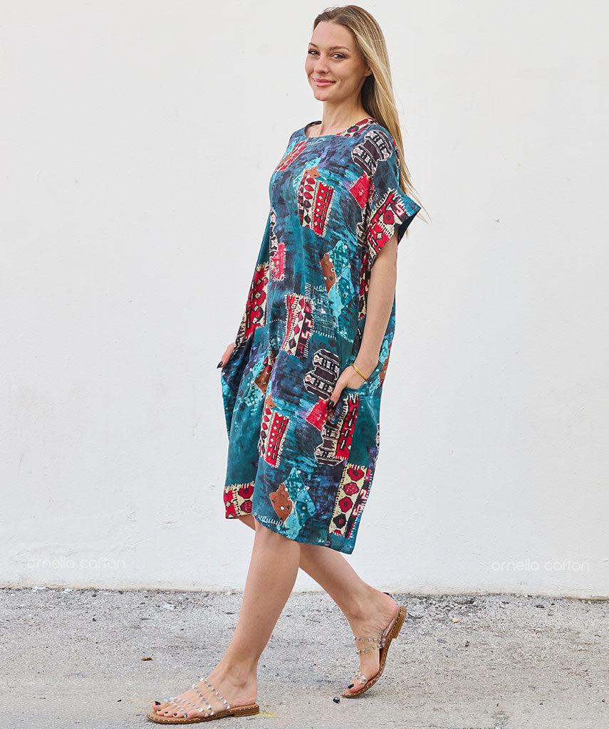 Casual, Abito Corto con Tasche – Ornella Caftan™