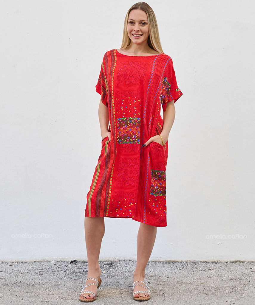 Casual, Abito Corto con Tasche – Ornella Caftan™